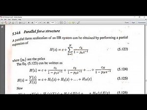 Digital signal processing Module 5 Part 7 - Parallel form iir Realization