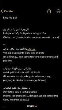 lirik dan terjemahan ala bali 👌🏻