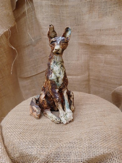 Fox Sculpture. Hand Made in Clay. - Etsy