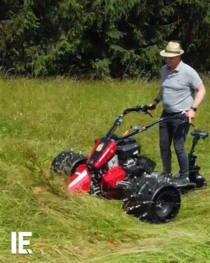 Ride-along mowers are great inventions for larger lawns or estates. But what happens when your lawn is on a slope, and physics is not your friend? The Mountain Talent is the ride-along mower that can tackle hilly terrain. 📸: Instagram / @koeppl_gmbh | Interesting Engineering