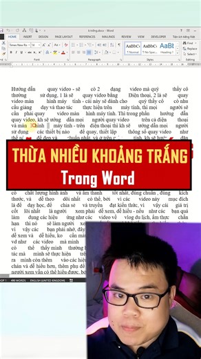 khắc phục nhanh lỗi thừa nhiều khoảng trắng trong Word #minhlakhoa #khoatinhoc #tinhocvanphong #hocword #wordtips #wordtricks #reelsfb | Mình Là Khoa