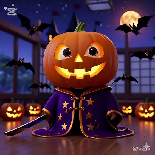 Trick or Treat! The Mini-Ninja Transforms into a Pumpkin Wizard! 🧙‍♀️🎃