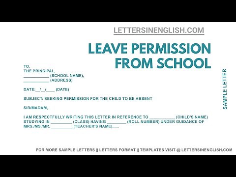 Request Letter Asking Permission for Child to be Absent from School