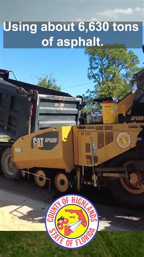 With the year coming to a close, we wanted to take a moment to show our residents just how much work our Road & Bridge construction crews have accomplished this year. Road & Bridge is made up of nine divisions each with unique duties all working together to protect our local environment, maintain our roadways and waterways, and keep Highlands County moving forward. Here are a few highlights from the year: our construction crews completed 15 projects, using about 6,630 tons of asphalt and paving 