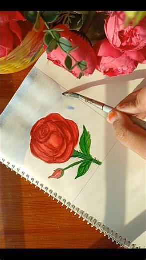 Easy rose flower drawing for beginner🌹🥀| rose drawing step by step |#shorts #viral #easyrosedrawing