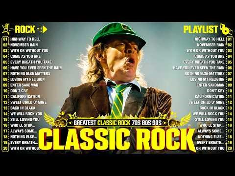 AC/DC, Queen, Bon Jovi, Scorpions, Aerosmith, Nirvana, Guns N Roses 🔥 Classic Rock Songs 70s 80s 90s