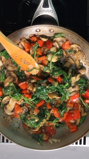 This easy Vegetable Pasta Bake is loaded with fresh veggies including mushrooms, peppers, spinach, onion, garlic, and tomato. Then it is topped with ricotta and melted cheese for a cozy weeknight meal that’s ready in under 40 minutes. It is a great meal for vegetarian (or flexitarian) dinners. Trust me, the whole family will love it (even the meat-eaters!) INGREDIENTS 12 ounces pasta, such as Rigatoni or Ziti 2 tablespoons extra-virgin olive oil 1 large onion, diced 1 1/2 teaspoon salt 4 cloves