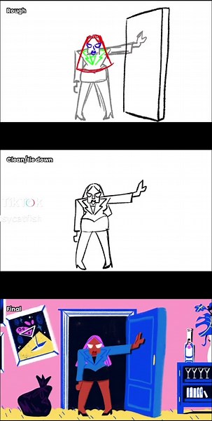 Break down of my animation process. #animation #2danimation #procreatedreamsanimation #magicalgirl