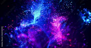 Futuristic Optical Fibers Transferring High Speed Data. Electrical Signals Flowing Inside Of Complex Network. Technology Related 3D Animation. Stock Video