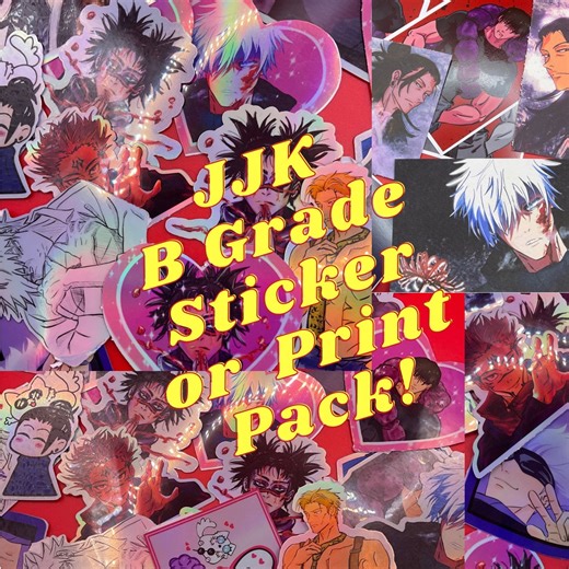 JJK Anime Mystery Sticker B GRADE Pack - Prints - Pins - Holographic - Waterproof - Gift - Etsy