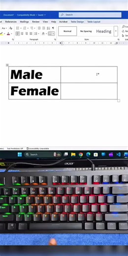 Computer 🖥️ Shortcut Keys for Male Female Symbol in MS Office Word 😱 🔥. . . . #trending #viral #keyboard #msoffice #shortcutkeys
