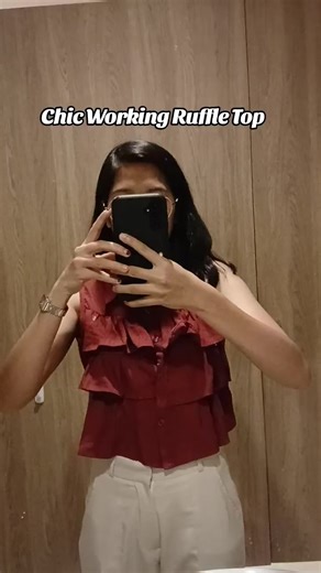 So cute and comfy ✨️ Chic Working Button Ruffle Tops #trendingtops #fashiontrends #fyp