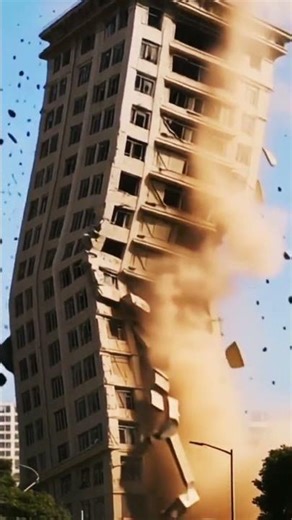 High-Rise Collapse Caught on Camera 🏢 # buildingcollapse #disasterclips