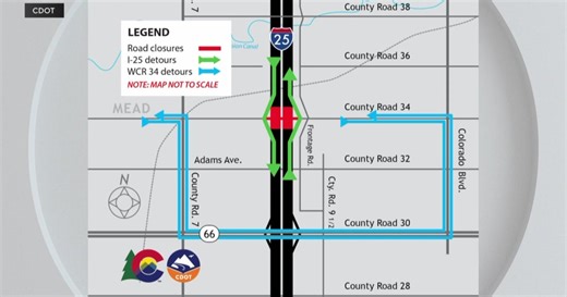 Colorado Department of Transportation plans closures on I-25 due to construction project