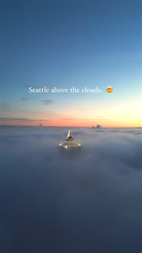 Seattle above the clouds.. 🤯 #seattle #drone #spaceneedle | Naty Explora