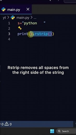 Remove trailing spaces in string #coding #python #programming