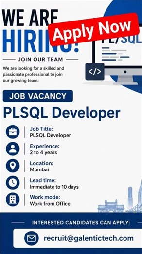 PL SQL Developer Job in Mumbai #careergrowth #job #careerguidance