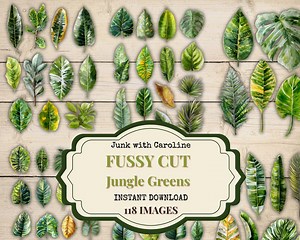 Jungle Greens – 118 Watercolor Tropical Leaves for Fussy Cutting | Printable Botanical Ephemera for Junk Journals - Etsy UK