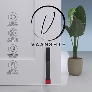 Door Stop, No Drill Door Stoppers - Kickdown Doorstop for Home, Glass Doors, & Outdoors, Easy to Install Doors with Self Adhesive Door Stopper, No Screw Flip Down Portable Door Stopper - Gray