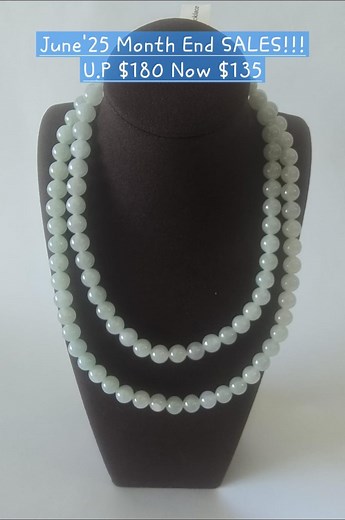 Jadeite Jade Necklace - Translucent White Beads - Etsy