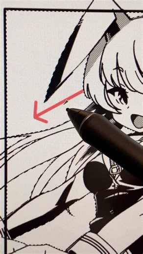 クリスタでスピード線が描ける[流線]ツール線の方向を下描きに合わせるのにコツがいるのですが、特殊定規の[平行線]で先に定規を作っておくと、下描きに合わせて線が描画が楽にできます