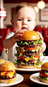 Baby Eats Giant Burger for the First Time 😂 | Cutest Reaction Ever!