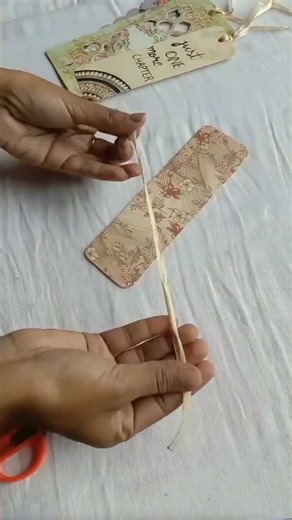 making bookmarks by using weeding cards.. 💗
