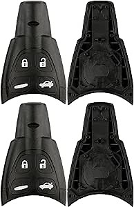 KeylessOption Just the Case Keyless Entry Remote Control Car Key Fob Shell Button Fix for LTQSAAM433TX (Pack of 2)