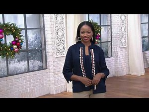 GRAVER Susan Graver Embellished Linen Twill Jacket on QVC