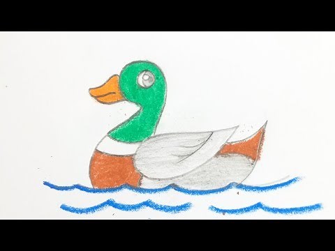 How To Draw A Duck For Kids Easy Step By Step | Drawing A Cute Duck For Children | Junior's Art