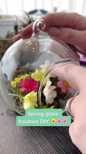 DIY Spring Glass Baubles for Outdoor Decorations