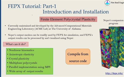 【搬运】FEPX 晶体塑性有限元软件教程（安装+案例演示）
