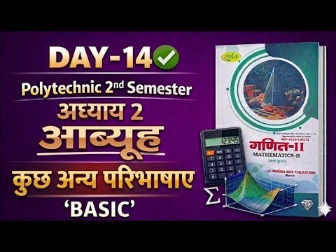 #DAY14 Applied Mathematics-II | Chapter 2 Matrices (आव्यूह) | Ex 2.1 कुछ अन्य परिभाषाये 