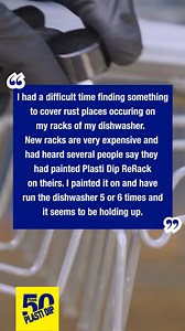 Rust be gone! Plasti Dip ReRACK to the rescue for dishwasher racks in distress. 🚿✨ Affordable and resilient, our solution brings new life to worn-out racks. Have you given ReRACK a try? | Plasti Dip