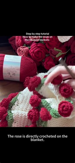 Crochet Rose Bouquet Blanket Tutorial