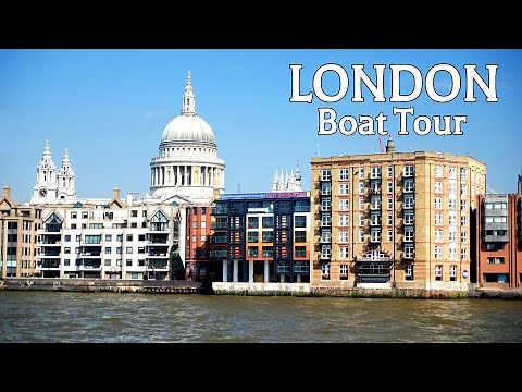 🇬🇧 London Boat Tour 4K - River Thames Cruise - Westminster, Canary Wharf & Greenwich - England, UK