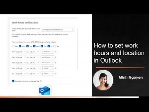 How to set work hours and location in Outlook #msoutlook #minhacademy