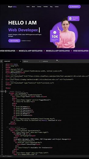 How To Make A Portfolio Website Using HTML CSS JS | Complete Responsive Website Design