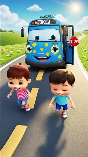 Blue Bus Beep Beep 🔵🚌 | Fun Kids Song | Cartoon Short