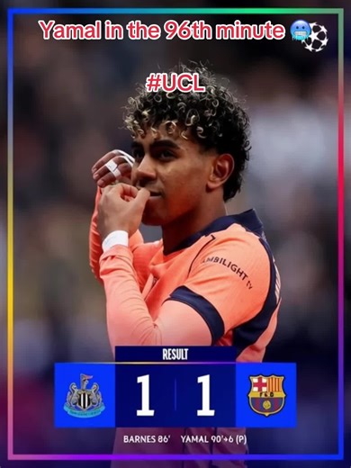 Yamal in the 96th minute 🥶 #UCL #yamal #fcbarcelona🔵🔴 | football videos