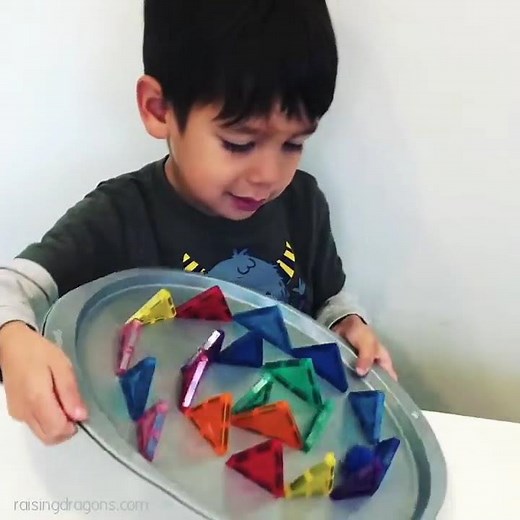 Magnetic Tile Maze - DIY Preschool Activity for Kids | STEM STEAM Fine Motor Activity