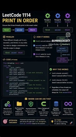 LeetCode 1114 Print in Order Explained | Python Multithreading & Locks | Backend Interview Question