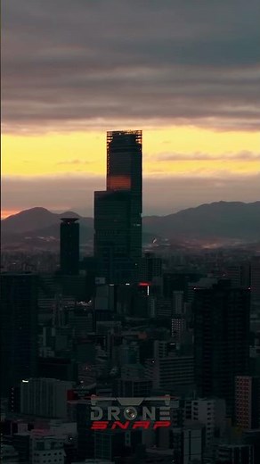City Skyline at Sunrise/Sunset: Stunning Aerial View! #shorts
