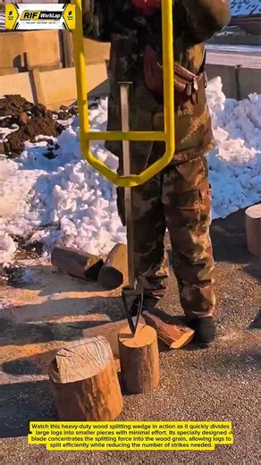 This Giant Wood Splitting Wedge Makes Firewood Preparation Incredibly Fast