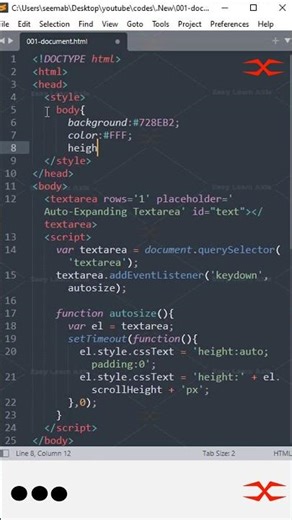Text area | HTML CSS JavaScript