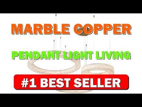 Marble Copper Pendant Light Living Room Modern Luxury Creative Bar Counter Dining - B0F83ZYBCT