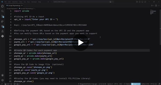 #python #upi #qrcode #digitalpayments #coding #programming #projects #fintech #learning #softwaredevelopment | Bhagyashree Pashte