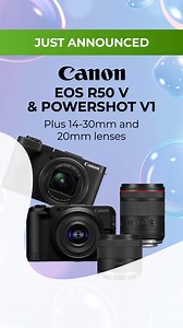Your new favourite camera is waiting 📸 Meet the Canon EOS R50 V & PowerShot V1, perfect for beginners and photography enthusiasts! Pay later options available 💸 | Jessops