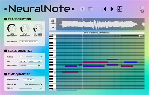 NeuralNote by Dr. Audio - Audio to MIDI Plugin VST3 Audio Unit