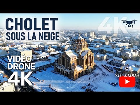 Cholet sous la neige en 4K – Vue aérienne par drone | NTU Médias